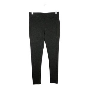 LOFT Dark Gray Knit Stretch Ponte Pants Womens Size S Slim Leg Elastic Waist